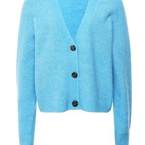 Ganni Blue Cardigan Sweater